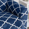 thumbnail image 2 of Modern Velvet Plush Strapless Slipcover. Form Fit Stretch, Stylish Furniture Shield/Protector. Magnolia Collection Strapless Slipcover by Brand. (Chair, Navy), 2 of 6