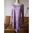 thumbnail image 2 of BJYX T-shirt Femmes Mesh Floral Imprimé Tops Irrégulière Ourlet Tunique Chemise Pull Manches Longues Col Rond Chemisiers, 2 of 5