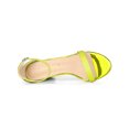 thumbnail image 4 of BLISSFUL STEP Sandales à Talons Blocs à Paillettes pour Femmes à Bout Ouvert avec Bride à la Cheville et Boucle Jaune Lime 9, 4 of 7