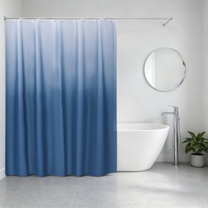 Vacemry Rideau de douche graduée 72x72 Inches, Rideau de salle de bain décoratif imperméable, Rideaux de douche en tissu de Texture de faux lin pour baignoire moderne