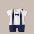 thumbnail image 2 of MeetoTime Baby Boys Girls Jumpsuits Printed Round Neck Short Sleeve T-Shirt Infant Toddler Rompers Baby Summer Clothes, 2 of 4