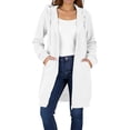 thumbnail image 1 of HAiming Womens over Size Solid Color Long Hoodie Jacket Casual Long Sleeve Drawstring Hooded Sweatshirt, 1 of 9
