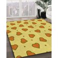 thumbnail image 3 of Ahgly Company Machine Washable Indoor Round Transitional Banana Yellow Area Rugs, 6' Round, 3 of 7