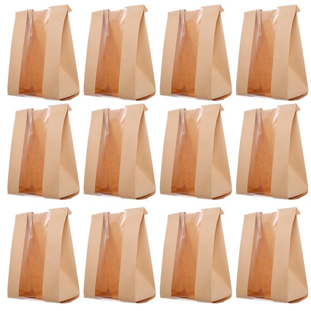 MasteelfCA 50pcs Kraft Paper Bags Bake Bread Bags Toast Storage Pouches Bread Wrapping Bags