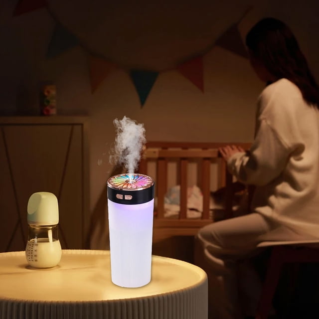 SuoKom Household Car Humidifier, Gas Hydrating Moisturizing Spray, Small Desktop Colorful Lights,Water Mist Humidification Usb Petaloid