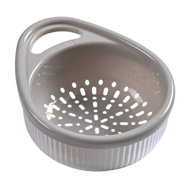 jifeng Food Strainer and Colander Drainer Container Pasta Strainer Veggies Strainer Gray