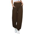 thumbnail image 1 of Posijego Pantalon de Survêtement pour Femme à Bas Resserré, Joggers de Sport, Taille Élastique, Couleur Unie, Pantalon de Course, 1 of 6