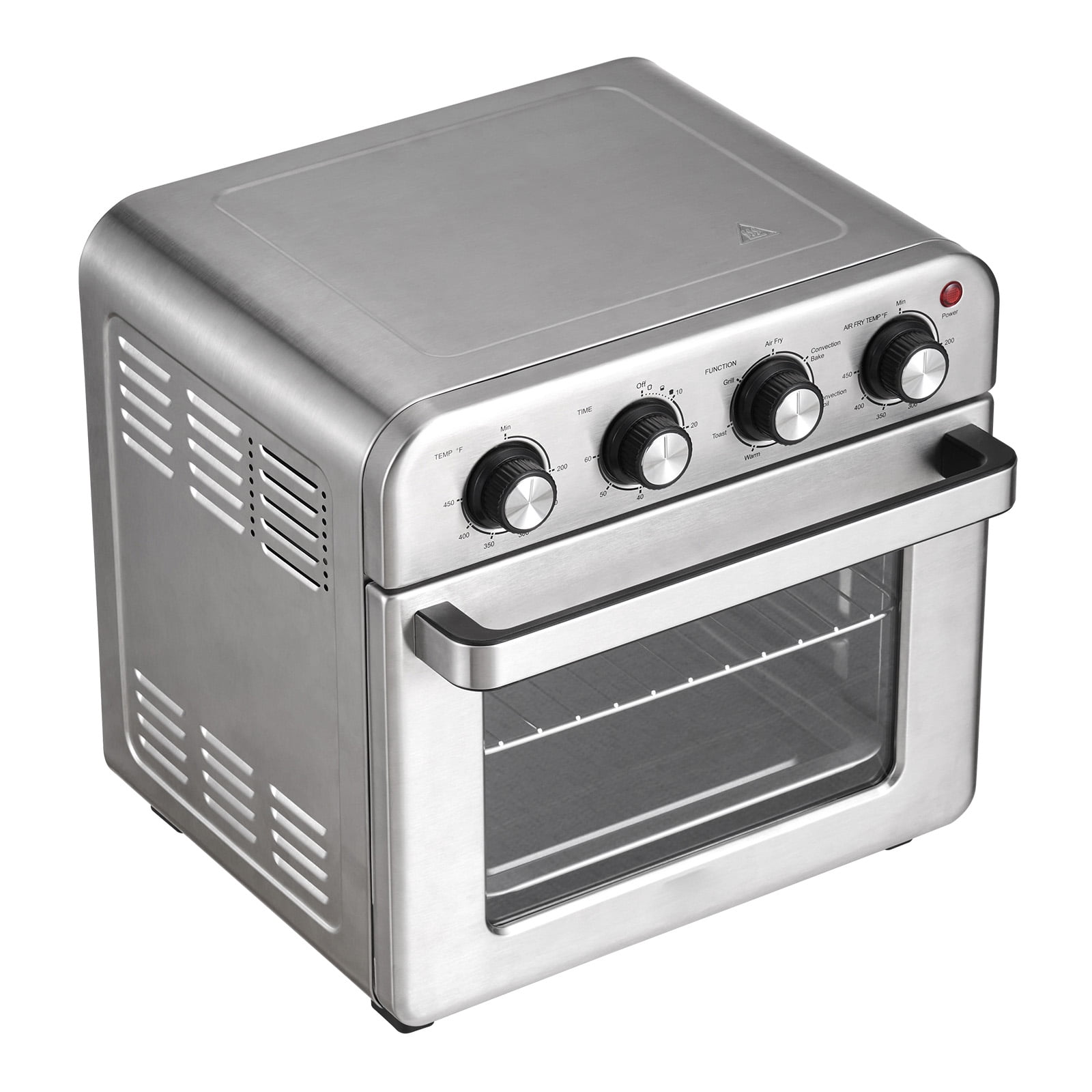 KFFKFF 7-Function Air Fryer Toaster Oven, 18L Circulation Oven, 1700W Metal Toaster Ovens for Countertop with Grill, Pizza Tray, Mitts, Capacity for 6 Toast Slices, 12-inch Pizza