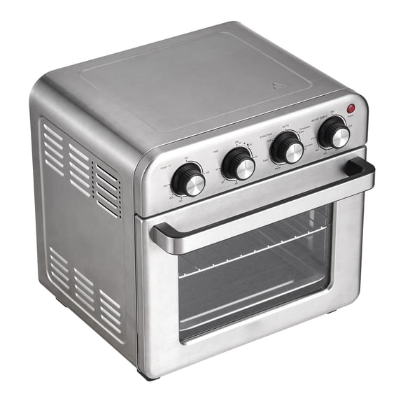 KFFKFF 7-Function Air Fryer Toaster Oven, 18L Circulation Oven, 1700W Metal Toaster Ovens for Countertop with Grill, Pizza Tray, Mitts, Capacity for 6 Toast Slices, 12-inch Pizza