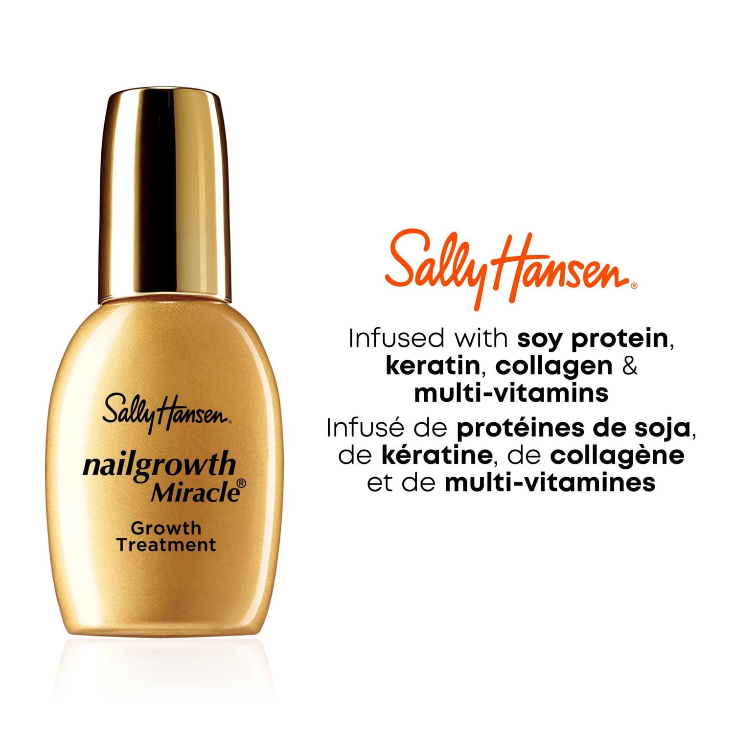 Soin pour la croissance des ongles Sally Hansen Nailgrowth Miracle®, favorise la croissance des ongles sans les rendre cassants, protège contre les ongles qui se fendent, se fissurent et s'écaillent