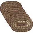 thumbnail image 1 of VHC Marques Rustique Table Cuisine Cabine de Thé en Jute Texturé Rayé Décor de Table Ovale, Set de Sets de Table 12x18, Vert, 1 of 4