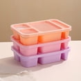 thumbnail image 4 of Jpxdew Divided Plastic Lunch Box Set of 3,Microwave Stackable Bento Containers,Leakproof 8.85x7.28x2.16 Inch, 4 of 7