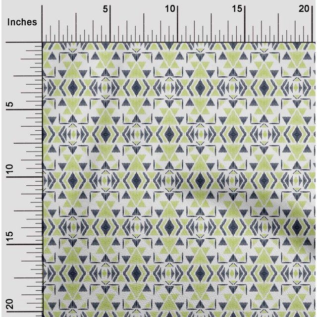 oneOone Tissu Viscose Chiffon Triangle Ikat Imprimé au Mètre 42 Pouces de Large