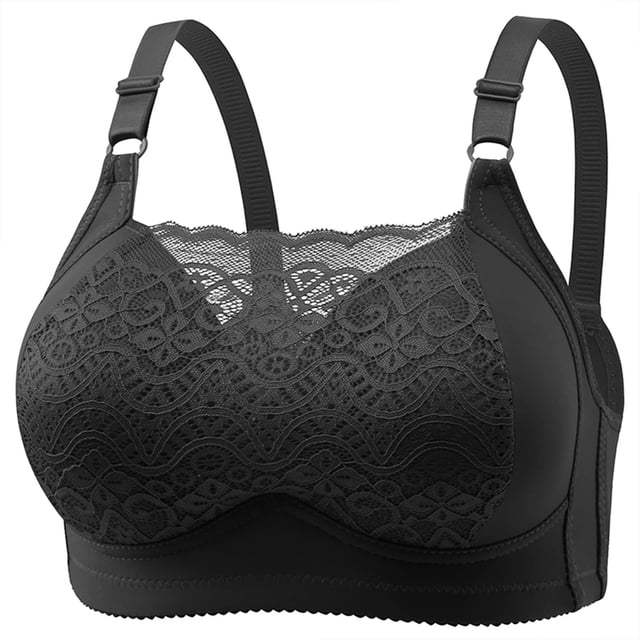 JMYHOAM Woman's Embroidered Glossy Comfortable Breathable Underwear Bra Bras No Rims with Support and Lift Everyday Bras