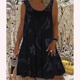 thumbnail image 2 of Birdeem Womens Spring/Summer Round Neck Lace Patchwork Printed Loose Sleeveless Dress, 2 of 3