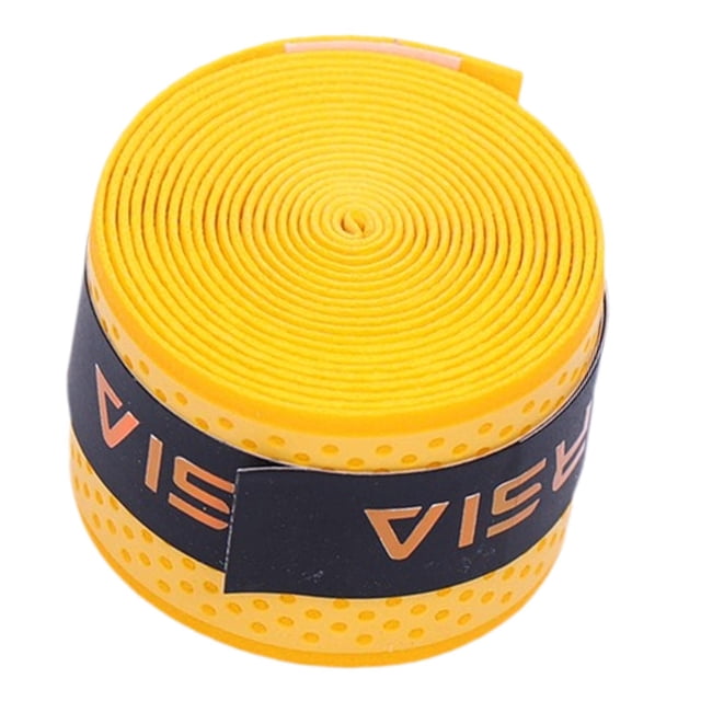 Lipstore Badminton Racket Grip Tape Perforated Soft Sweat Sport Band Tennis Overgrip Tape Yellow
