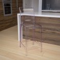 thumbnail image 2 of Bowery Hill 40"H Contemporary Plastic Square Back Bar Stool in Crystal Clear, 2 of 9
