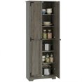 thumbnail image 1 of HOMCOM 67" Farmhouse Pantry Cabinet, Tall Storage Cabinet, Distressed Grey, 1 of 10