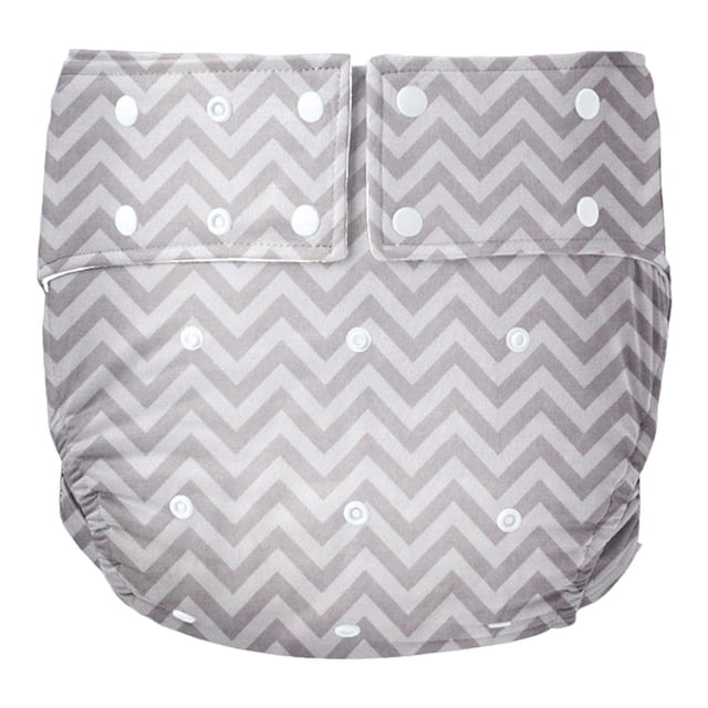 Milaget Waterproof Adult Diaper for Incontinence Pul Washable for Elderly Odor Gray Gray Stripe
