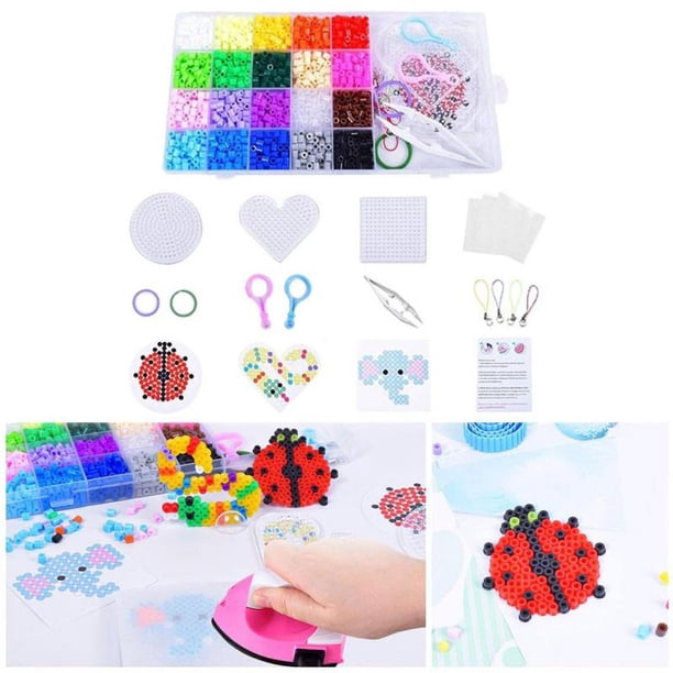 Perles à Repasser – Kit Complet 2400 Pièces – 24 Couleurs – 5 Mm – Avec Planches, Pinces, Papier Et Accessoires – DIY Créatif – Cadeau Enfant