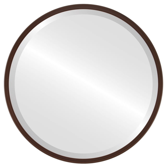 Miroir Rond Encadré London - Noyer Noir - 25 Pouces x 25 Pouces