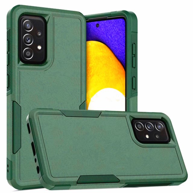 Samsung Galaxy A54 5G Étui Rigide à Fini Vert, Doté de Deux Couches de Matériau Antichoc avec un Dos en PC Solide et un Pare-Chocs en TPU Souple. l'Étui Comprend Quatre Coins Coussinés Antichute et des Bords Surélevés Autour de l'Écran et de l'Appareil Photo pour une protection Accrue. des Découpes Précises et des Boutons Tactiles Assurent un Accès Facile à Toutes les Fonctionnalités du Téléphone. Conçu pour une Utilisation Robuste, Cet Étui Offre une protection Intégrale contre les Chutes Involontaires et les collisions.