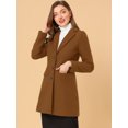 thumbnail image 3 of INSPIRE CHIC Manteau d'Hiver pour Femme à Revers Cranté, Simple Boutonnage, Manches Longues, Brun Foncé L, 3 of 6