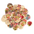 thumbnail image 2 of Hilitand Color-Painted Printing Colorful Buttons Natural Wood 30mm Wooden Buttons Wide-Sided Pants Backpack For Home Clothes, 2 of 8