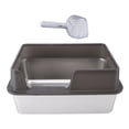 thumbnail image 2 of Cat Litter Box with High Enclosed Side,Stainless Steel Litter Box Stainless Steel Litter Box Enclosed Stainless Steel Large Cat Litter Box XL Litter Box for Multiple Cats, 2 of 7