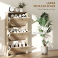thumbnail image 4 of HOMCOM Armoire Mince de Rangement pour Chaussures avec 3 Tiroirs Basculants pour 12 Paires de Chaussures, 4 of 10