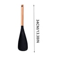 thumbnail image 2 of Chmadoxn Soup Spoons Cooking Spoon For Nonstick Cookingwares And Safe Spoon With Wooden Handle For Mixing And Scrape silicone spoon, 2 of 3