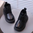 thumbnail image 4 of Bottes d'Hiver pour Enfants en Cuir Uni Style Britannique, 4 of 7