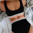 thumbnail image 4 of TACILIP Womens High Waisted Bikinis Set V Neck Swimsuit 2 Piece Bathing Suit Color Block Swimwear, 4 of 6