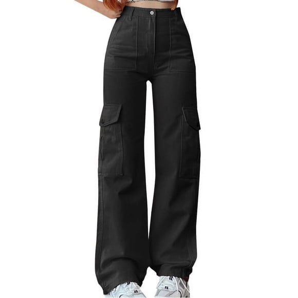 Women's Wear Multi Waist Three Pocket Trousers Waist Cargo Pants Casual Pants