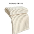 thumbnail image 3 of Faux Fur Throw Blanket for Couch,Fleece 3D Jacquard Decorative Cream Throw Blankets,Super Soft & Warm Plush Striped Blanket for Sofa Room Decor,Soft Warm Fluffys Cream Solid Blanket Decorative,40x28", 3 of 9