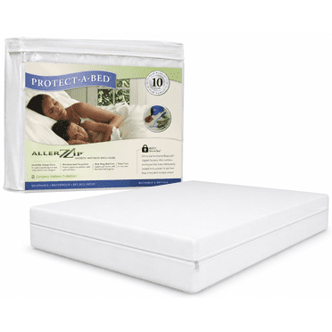 Protect-A-Bed Premium AllerZip Smooth Mattress Encasement, Hotel King 72" x 80", Waterproof Bed Bug & Allergen Protection, White
