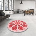 thumbnail image 4 of Ahgly Company Tapis d'Intérieur Lavable à la Machine, Carré, Transitionnel, Rose, Tapis de Zone, 4 Pieds Carré, 4 of 7