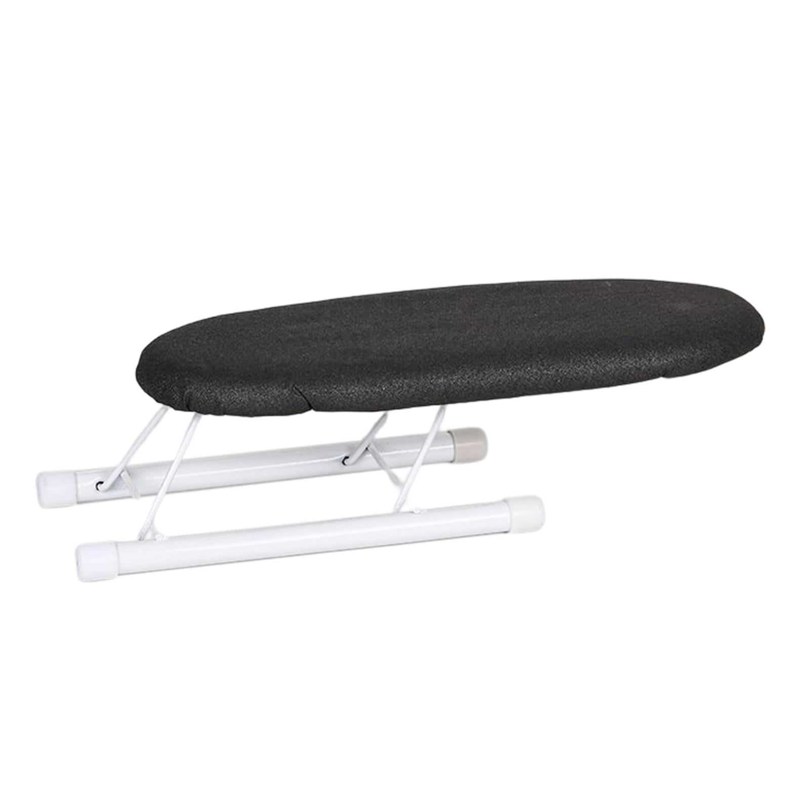Steel Table Top Ironing Board Compact Foldable Legs with Heat Resistant Board Cover Slip for Laundry Dorm Desk Travel Home Dark Grey