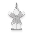 thumbnail image 1 of Sterling Silver Rhodium-plated Kid Charm XK1580SS (25mm x 15mm), 1 of 2