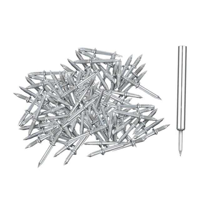 Clou d'Installation Sans Joint à Double Tête avec Manchon de Martelage Plinthe Invisible 100 Pcs