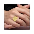thumbnail image 2 of RYLOS Lion Head Ring with Gemstone Eyes & Diamond Mouth – Fun Designer Rings in Yellow Gold Plated Silver Pink Ice Size 12, 2 of 7