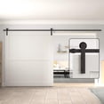 thumbnail image 1 of WINSOON 17 ft Single Sliding Barn Door Hardware Track Kit Black Finish Basic I Style, 1 of 6