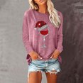 thumbnail image 1 of jsaierl Chandails de Noël pour Femmes Col Rond Manches Longues Chemises Graphiques en Verre de Noël Hauts Graphiques Hippie Blouse Graphique Tee Chandail de Noël, 1 of 5