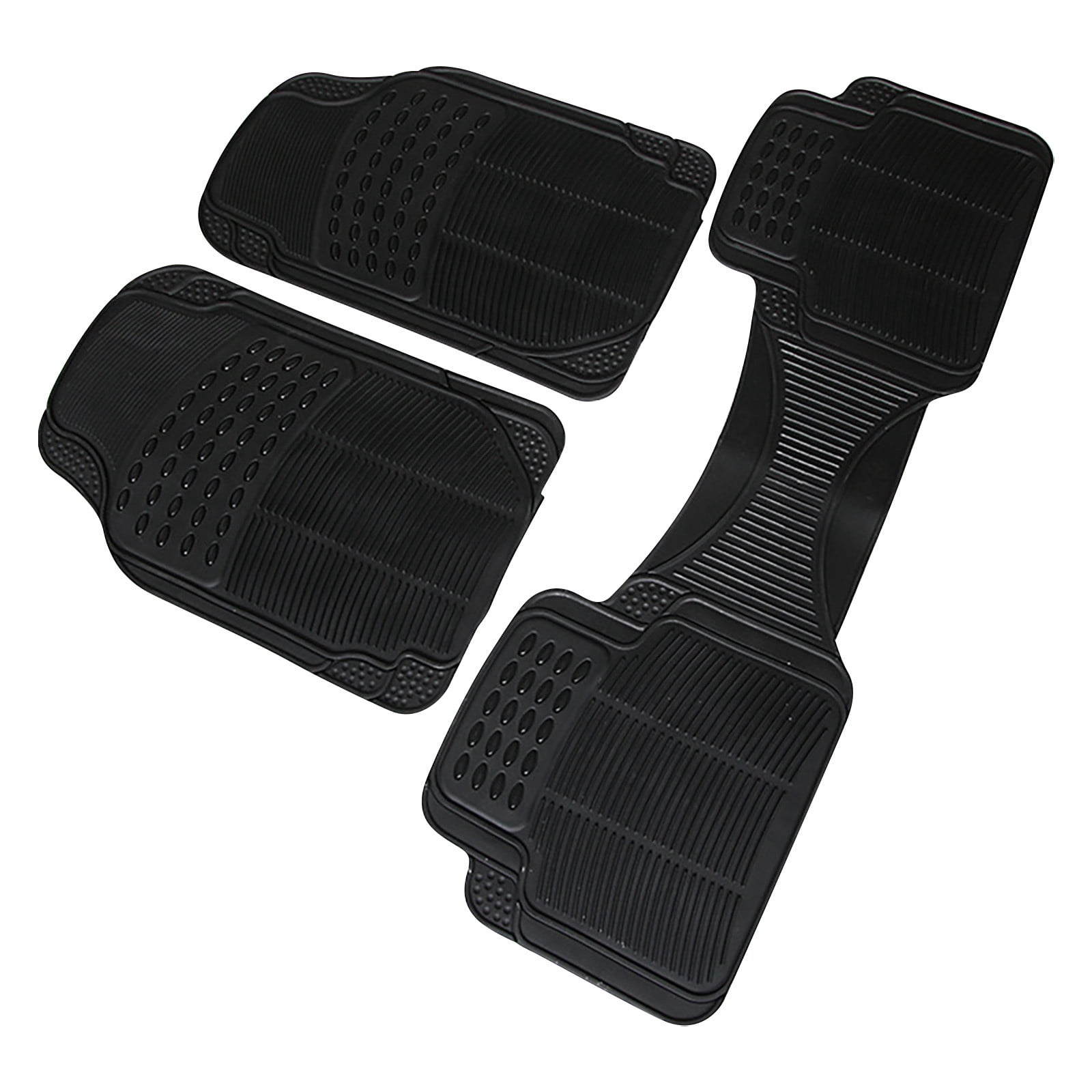 Universal Car Floor Mats 3-Piece Set Pvc Waterproof Non-Slip Heavy Duty Tray Design With Raised Edges Rubber Grip Anti-Skid Protection For Vehicles 29X17 Inch