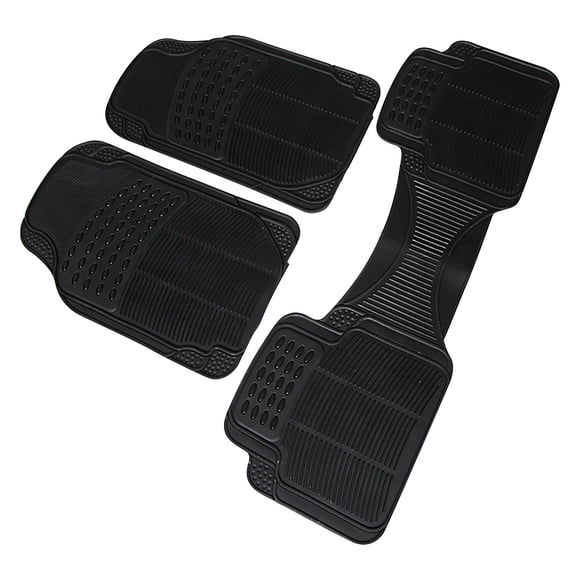 Universal Car Floor Mats 3-Piece Set Pvc Waterproof Non-Slip Heavy Duty Tray Design With Raised Edges Rubber Grip Anti-Skid Protection For Vehicles 29X17 Inch