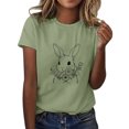 thumbnail image 1 of LUOGENLI T-shirts pour Femmes T-shirts Décontractés de Pâques Mignons Lapin et Fleur Imprimé Col Rond Manches Courtes T-shirts Amples Blouse Hauts T-shirts Graphiques TTG Grande Taille Saint-Valentin Vert TTG, 1 of 5