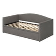 thumbnail image 4 of Cadre de lit Noble House Queen Size, en velours moderne, beige, 4 of 7