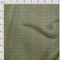 thumbnail image 3 of oneOone Viscose Jersey Fabric Leaves & Floral Block Print Fabric BTY 60 Inch Wide, 3 of 5