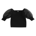 thumbnail image 1 of Robe de Princesse pour Tout-Petit Fille, Robe de Fête en Gaze à Manches Bouffantes, Mini Robe de Concours Décontractée, Vêtements, Noir, 2-3 Ans, 1 of 7