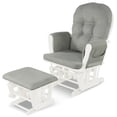 thumbnail image 1 of Gymax Glider and Ottoman Cushion Set Wood Baby Nursery Rocking Chair Light Grey, 1 of 10